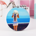 custom printed blank girl photo keychain personalized,pop laser advertising printing women mirror keychain